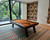 Doc & Holliday Muse Pool Table | Made in USA, modern pool table with orange felt surface and black pockets in a stylish game room with large glass windows and a lush outdoor view.