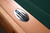 Doc & Holliday Woodslee Slate Pool Table, close-up of the metal brand plaque on the wooden frame.