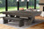 American Heritage Billiards American Heritage Halifax 8' Slate Pool Table, Charcoal Finish, modern indoor gaming table with sturdy wooden construction and sleek design in a living room with large windows.