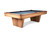 Doc & Holliday Preakness Pool Table in Maple, a modern billiards table with a sleek wooden frame and blue felt playing surface.