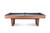 Doc & Holliday Preakness Pool Table in Gray Walnut, modern pool table with gray felt surface, wooden frame, and sturdy legs.