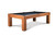 Doc & Holliday Parsons Pool Table in Rustic White Oak, showing a sturdy wooden frame with a black felt playing surface.
