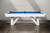 Doc & Holliday Deco Pool Table by Doc & Holliday, modern white pool table with blue felt playing surface and stylish angled white legs.