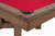 Plank & Hide Covington Slate Pool Table, close-up of the corner showing the wooden frame with a slate surface and a soft black corner bumper.