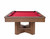Plank & Hide Covington Slate Pool Table, wooden pool table with red felt surface and sturdy wooden legs, featuring a classic design with free installation.