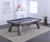 Plank & Hide Co Lennox Steel Slate Pool Table by Plank & Hide, modern gray-colored slate pool table with sleek design in a bright, minimalist game room.