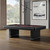 Plank & Hide Co Plank & Hide Deco Slate Pool Table in Brushed Greige, modern black pool table with burgundy playing surface, situated in an elegant room with contemporary decor and large window.