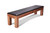 American Heritage Billiards Alta Billiards Storage Dining Bench, Sawyer Twain, wooden bench with padded black seat for dining and storage.