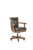Brunswick Billiards Brunswick Centennial Game Table Chairs | Set of 2, image of a stylish office chair with a wooden frame and black leather cushions, adjustable height, and caster wheels.