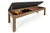 Brunswick Billiards Brunswick Centennial Storage Bench, wooden billiard accessory storage bench with open lid showing pool balls, cues, and chalk inside.
