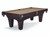Brunswick Billiards Brunswick Allenton Slate Pool Table in Espresso, a classic wooden billiards table with a rich dark espresso finish, intricate carved details on the legs and corners, and a beige felt playing surface.
