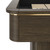 Plank & Hide Co Plank & Hide Deco Shuffleboard Table in Brushed Greige, close-up of the edge and corner showing the wood grain finish and metallic accent.