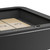 Plank & Hide Co Plank & Hide Deco Shuffleboard Table – Black with Chrome Inlays, close-up of the black shuffleboard table with chrome inlays and a section of the playing surface with numbered scoring zones.