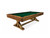 Doc & Holliday Hepburn Slate Pool Table in Dark Burl Finish, a rustic billiards table with a green felt top and sturdy wooden frame in dark burl finish.