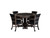 Kai 3-in-1 Game Table Set in Antique finish displayed with poker top exposed and four chairs on white background.