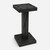 Plank & Hide Co Isaac Billiard Floor Cue Rack, black wooden stand with multiple holes for holding billiard cues.
