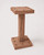 Plank & Hide Co Isaac Billiard Floor Cue Rack, wooden billiard cue stand with two square bases and a vertical support for holding billiard cues.