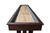 Plank & Hide Co Lucas Pool Table & Shuffleboard Combo, showing a long, wooden multi-purpose game table with shuffleboard scoring areas labeled 1, 2, and 3, and a wood finish surface.