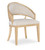 Hooker Furniture Retreat Cane Barrel Back Light Wood Chair - 2 per ctn/price each, stylish light wood chair with a barrel back and woven cane details on the sides, upholstered seat and back for comfort and elegance.