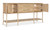 Hooker Furniture Retreat Pole Rattan Light Wood Sideboard, light wood sideboard with open storage and drawers, featuring metal handles and detailed rattan accents on the frame.