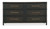 Hooker Furniture Retreat Pole Rattan Dark Wood Dresser, stylish dark wood dresser with a rattan pole design and sleek handles.