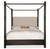 Hooker Furniture Retreat Pole Rattan Cal King Dark Wood Upholstered Poster Bed w/Canopy