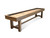 Doc & Holliday Hank Pool Table & Shuffleboard Combo, wooden shuffleboard table with a smooth surface and dark felt-lined edges.