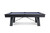 Plank & Hide Co Isaac Slate Pool Table in Black Ash, modern pool table with sleek black ash finish, sturdy legs, and blue felt playing surface.