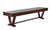 C.L. Bailey Skylar shuffleboard table with matching dining top in Warm Chestnut finish on white background