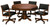 CL Bailey Game Table Set with 4 Rocker Chair