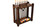 C.L. Bailey Skylar Floor Cue Rack, wooden billiard cue and ball holder with multiple cue slots and a storage shelf for pool balls.