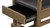 C.L. Bailey Viking Spectator Chair in Antique Oak, close-up of wooden side drawer and black leather upholstery with decorative silver studs.