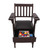 C.L. Bailey Tunbridge Spectator Chair Weathered Brown, traditional wooden chair with built-in game storage and comfortable black cushioned seat.