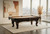 C.L. Bailey Elayna Slate Pool Table, modern indoor game table with elegant dark wood finish and beige felt surface in a high-rise apartment with city view.