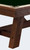 C.L. Bailey Tunbridge Pool Table & Shuffleboard in Weathered Brown, close-up view of the stained wood corner with a metal handle on the side.