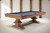 Plank & Hide Co Beaumont 8' Slate Pool Table by Plank & Hide – Honey Ash, a classic wooden pool table with a black felt surface, in a minimalistic room with white walls and wooden accents.
