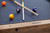 Plank & Hide Co Otis 8' Slate Pool Table in Honey Ash with Blue Felt and Pool Balls - FREE Install