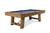 Plank & Hide Co Isaac 8' Slate Pool Table in Glazed Maple, a stylish wooden pool table with a slate playing surface, featuring a natural glazed maple finish and sturdy wooden legs.