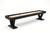 Doc & Holliday Savant 12' shuffleboard table in Black Ash with matte black steel base – 3/4 hero view