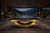Doc & Holliday Poshy Slate Pool Table - Reverse Rainbow Edition - Brushed Gold, modern pool table with a sleek gold and black design in a luxurious game room with panoramic mountain views.