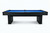 Doc & Holliday Derby Slate Pool Table in Black Maple, with a sleek black frame and vibrant blue felt surface, designed for recreational gaming.