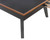 Plank & Hide table tennis table in black finish with walnut rail corner detail