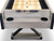 Presidential Billiards Phoenix Silver Ash Shuffleboard Table, close-up of the game surface with scoring zones, puck holders, and corner bumpers.