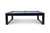 Doc & Holliday Redford Slate Pool Table in Matte Black, modern snooker pool table with a sleek matte black finish and blue playing surface.