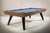 Bellano Slate Pool Table in Matte Brandywine by Doc & Holliday made in USA with Championship Academy Blue felt