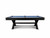 Doc & Holliday Portland 8' Slate Pool Table in Black Ash, modern indoor game table with black wood finish, blue felt playing surface, and sturdy black legs.
