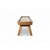End view of the George Glazed Maple shuffleboard table with clean modern leg design
