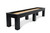 Angled view of the Peter Parsons custom shuffleboard table in Matte Black Lacquer on white background.
