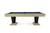 Side view of the Savant Natural Ash pool table with architectural pedestal base
