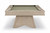 Front angle of the Ann Arbor 8' Pool Table in Natural Ash emphasizing its oversized faceted pedestal legs and sculptural furniture design